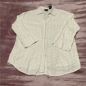 Chic White Eyelet Blouse